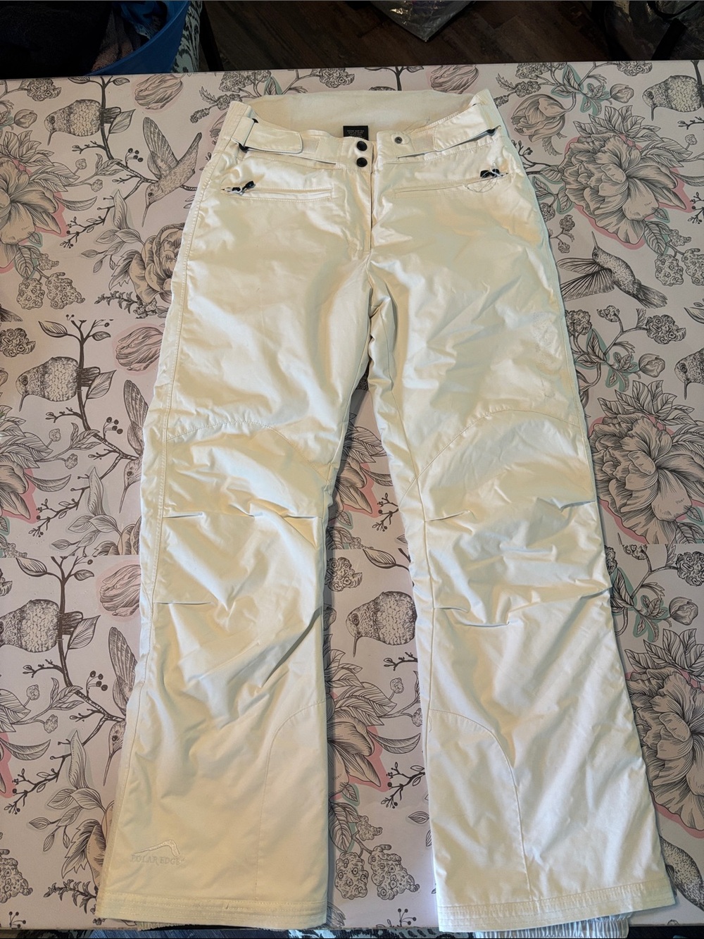 Women’s Cream Ski Flare Pants with Zip Pockets